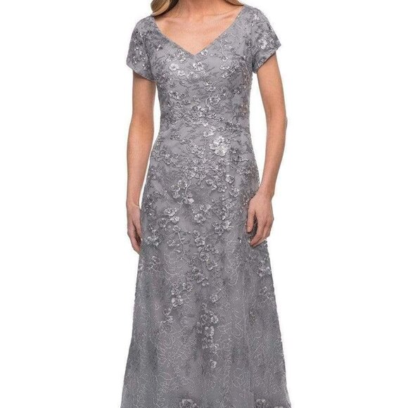 La Femme Dresses & Skirts - NWT La Femme 29291SC Mother of the Bride Dress Silver Size 10